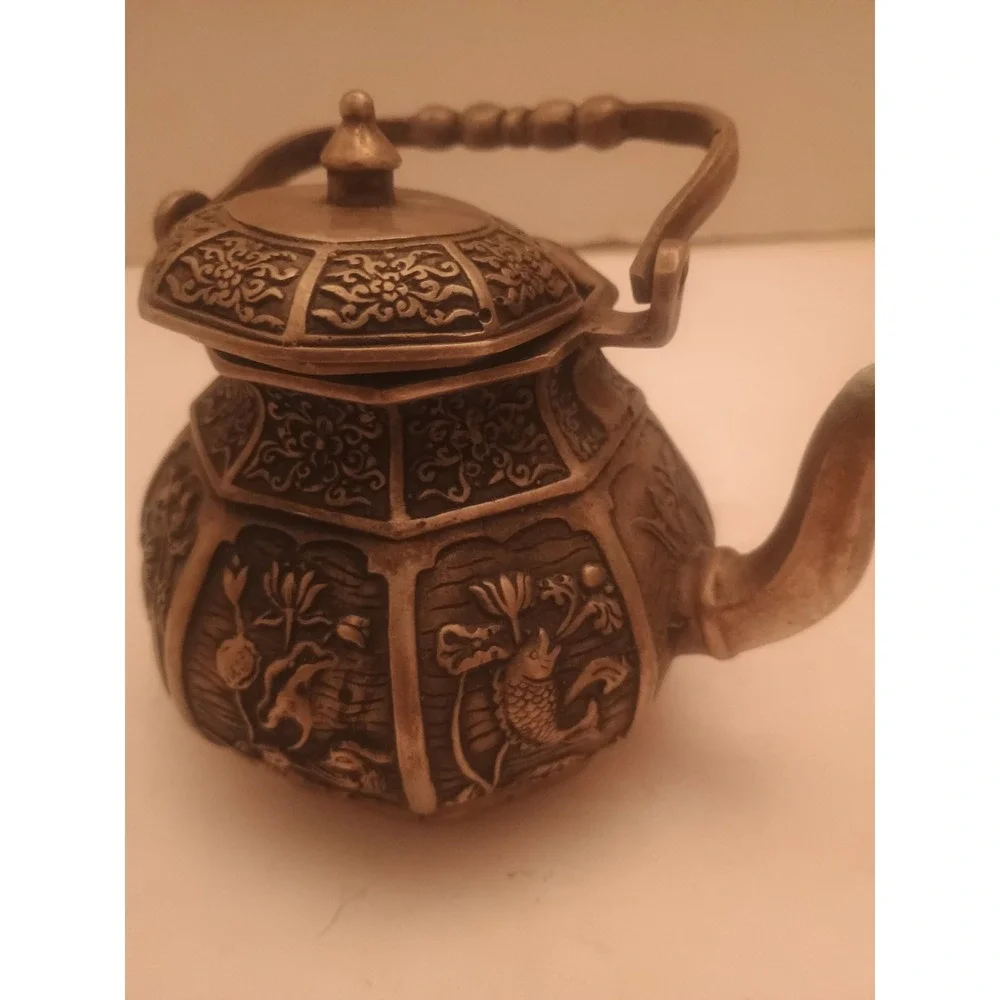 Chinese Miniature Teapot Late 19th Or Early 20th Century - Heavy Metal 4